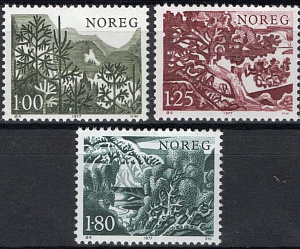 Норвегия, 1977, Природа, 3 марки